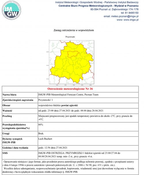 komunikat meteorologiczny