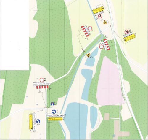Mapka -  tymczasowa organizacja ruchu