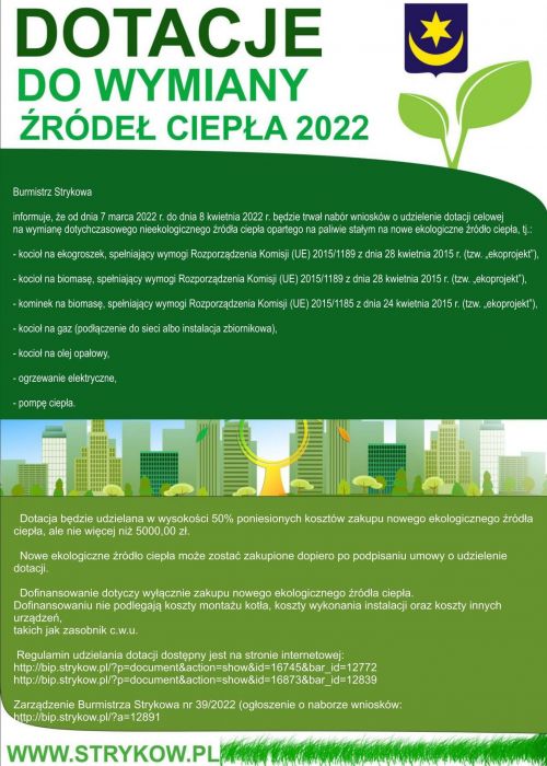 Plakat informacyjny - wymiana źródeł ciepła 2022