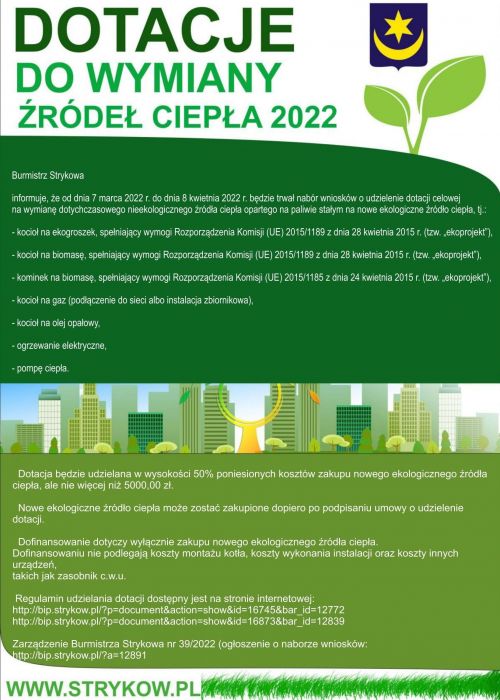 Plakat informacyjny -  wymiana źródeł ciepła 2022