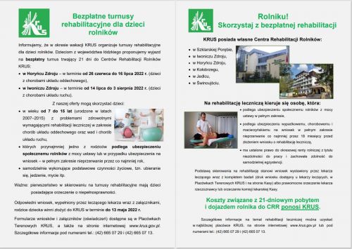 Plakat informacyjny KRUS