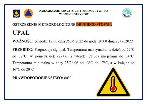 Ostrzeżenie meteorologiczne - upał