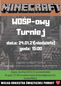 Plakat konkursu Minecraft 2021, źródło SZTAB #4061 OSP Stryków﻿