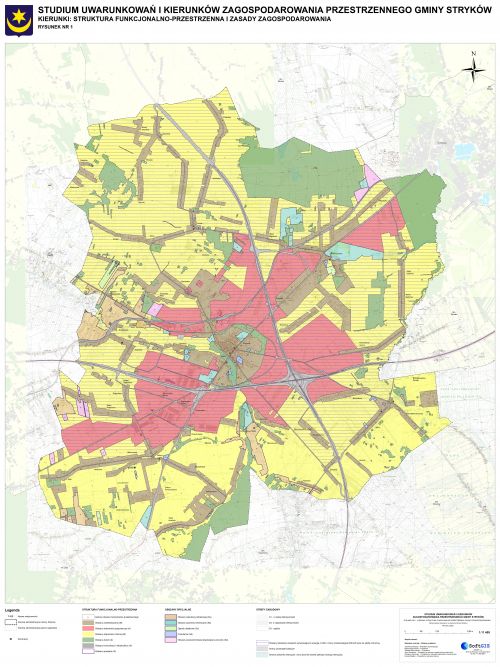 Mapa Studium Uwarunkowań i Kierunków Zagospodarowania Przestrzennego Gminy Stryków