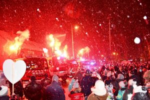 Światełko do nieba 31. Finału WOŚP w Strykowie w wykonaniu strażaków OSP z Gminy Stryków oraz WZS