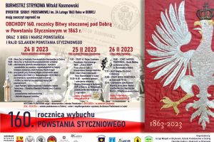 Plakat informacyjny - obchody 160. rocznicy Bitwy pod Dobrą