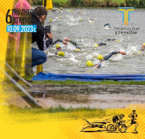 Plakat informacyjny Triathlon Stryków