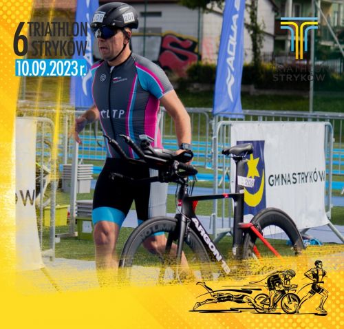 Plakat informacyjny Triathlon Stryków