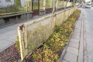 Ogrodzenie SP 2 w Strykowie przed modernizacją zrealizowaną w 2023 r.