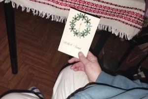 Kartka dla Seniora wykonana przez dzieci ze Świetlicy Środowiskowej w Strykowie