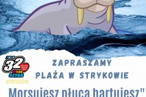 Plakat informacyjny, morsowanie WOSP 2024, grafika: Sztab # 4061 OSP Stryków