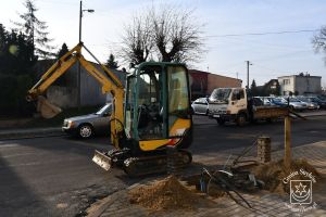 Budowa oświetlenia na ul. E. Plater, w trakcie wykonania inwestycji