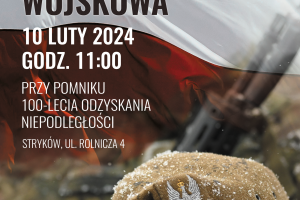 Plakat informacyjny - 10.02.2024 Przysięga wojskowa 9 . ŁBOT w Strykowie