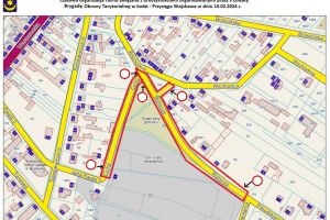 Mapa zamkniętych ulic 10.02.2024 r.