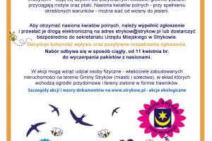Akcja „Gmina Stryków wśród kwietnych trawników”, plakat promujący 4 edycję akcji odbywającej się w 2023 roku