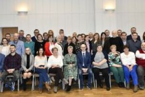 Gminny Dzień Sołtysa 2024. Zdjęcie grupowe z Sołtysami oraz Przewodniczącymi Zarządów Osiedli Gminy Stryków w kadencji...
