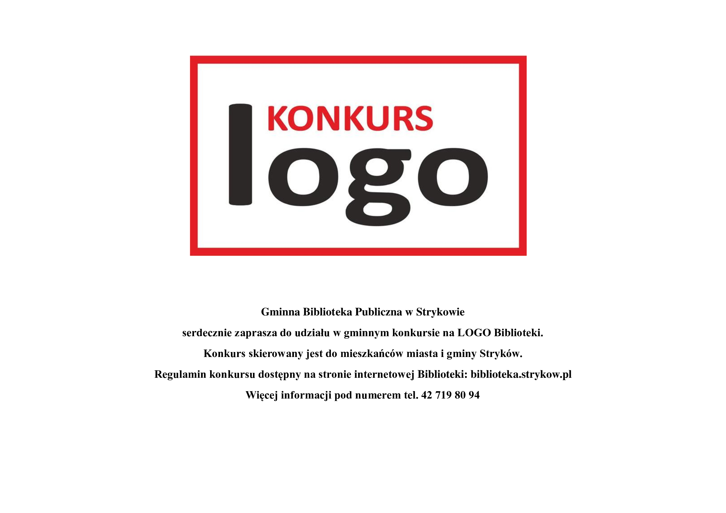 Konkurs na logo Gminnej Biblioteki Publicznej w Strykowie