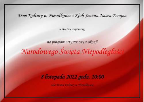 Program artystyczny z okazji Narodowego Święta Niepodległości w DK Niesułków