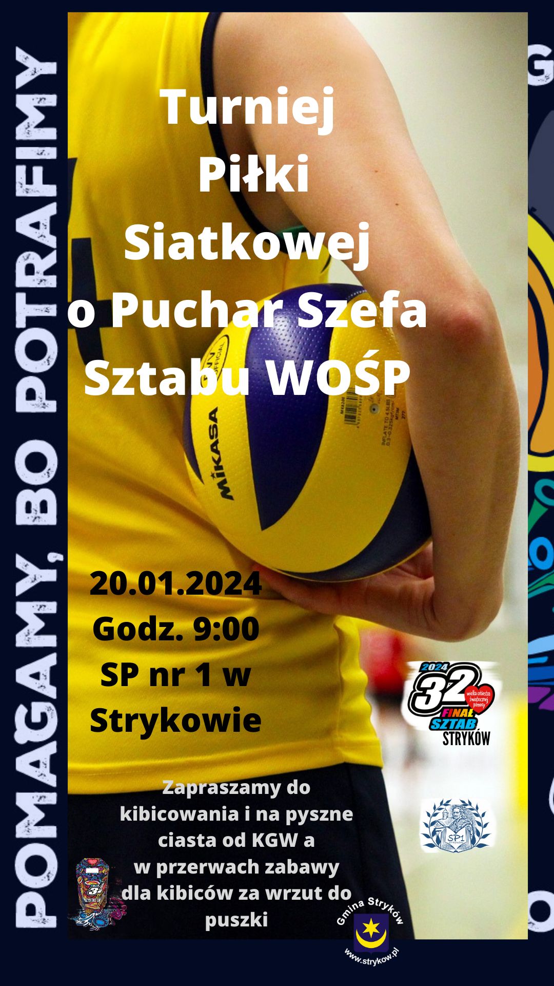 Plakat informacyjny, grafika: SZTAB #4061 OSP Stryków