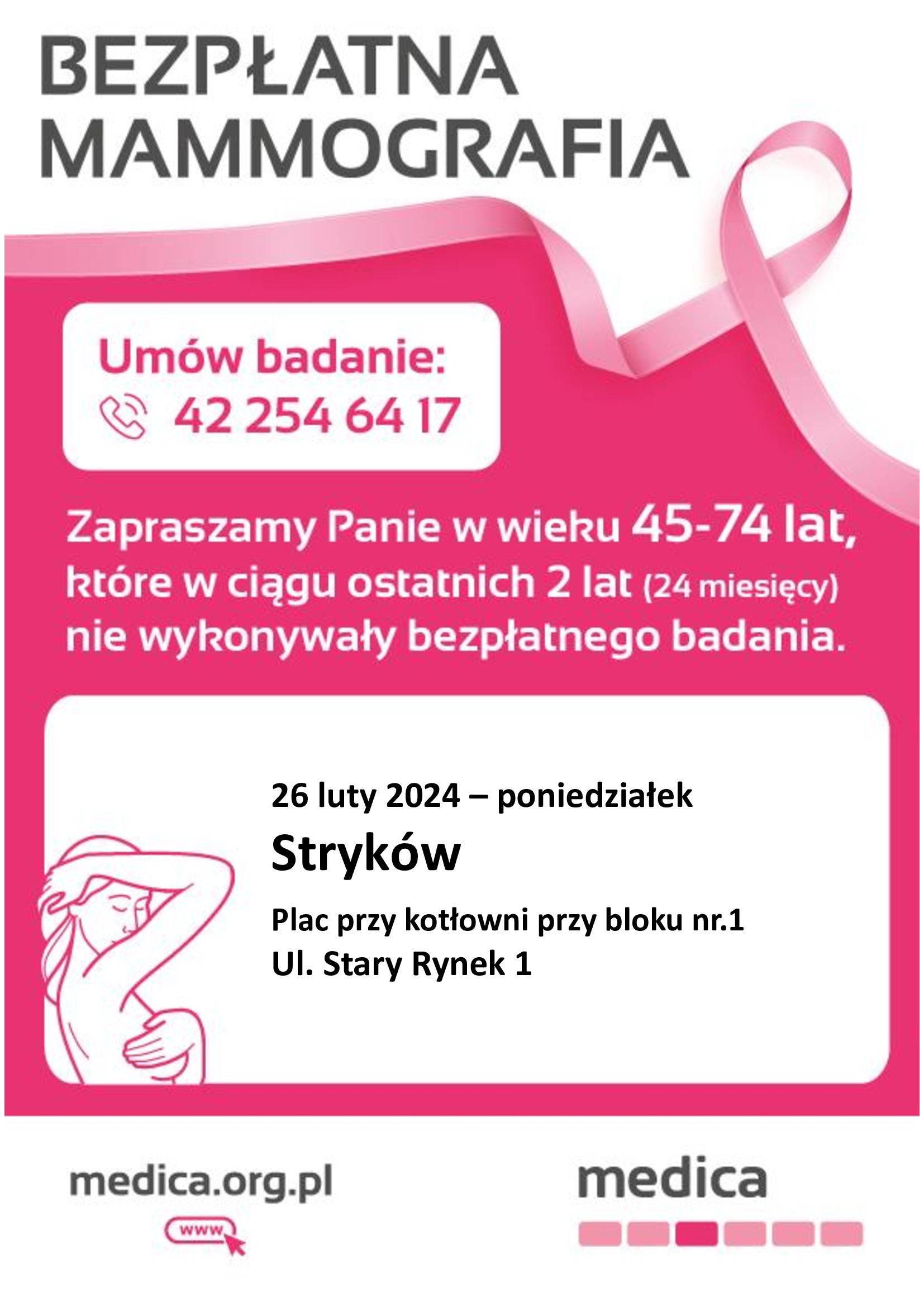 Bezpłatne badania mammograficzne 