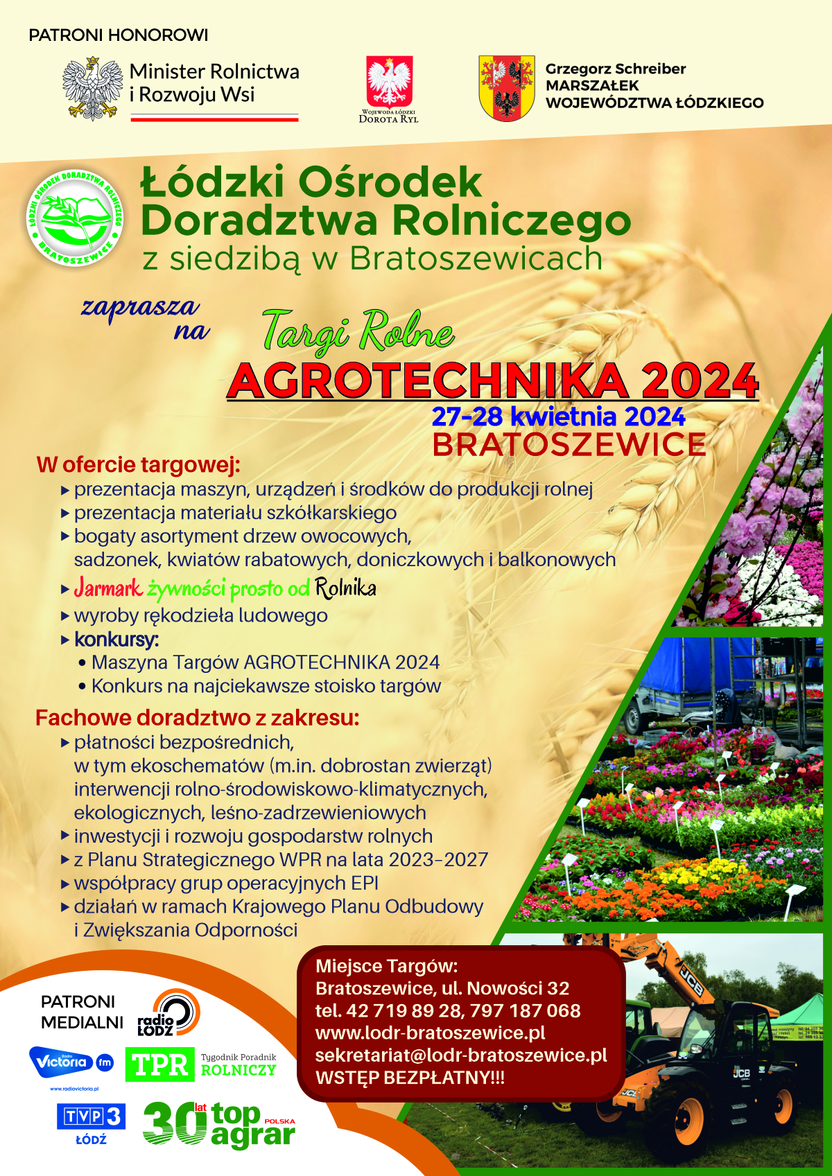 Targi Rolne AGROTECHNIKA 2024 ŁODR Bratoszewice