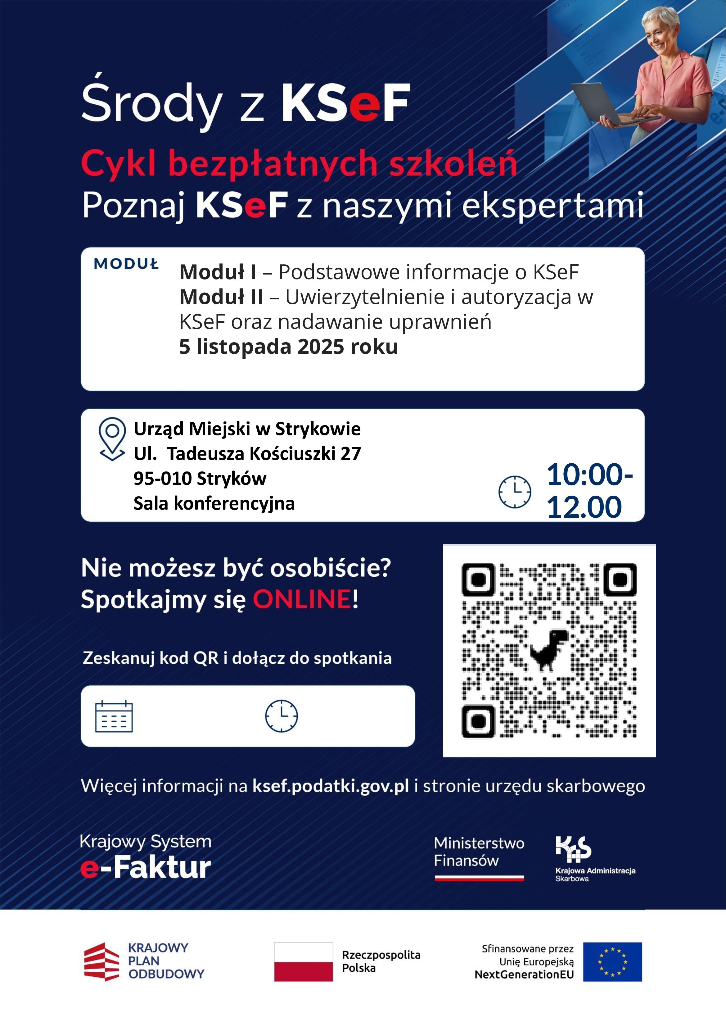 Brezplatne szkolenie US "Poznaj KSeF z naszymi ekspertami"