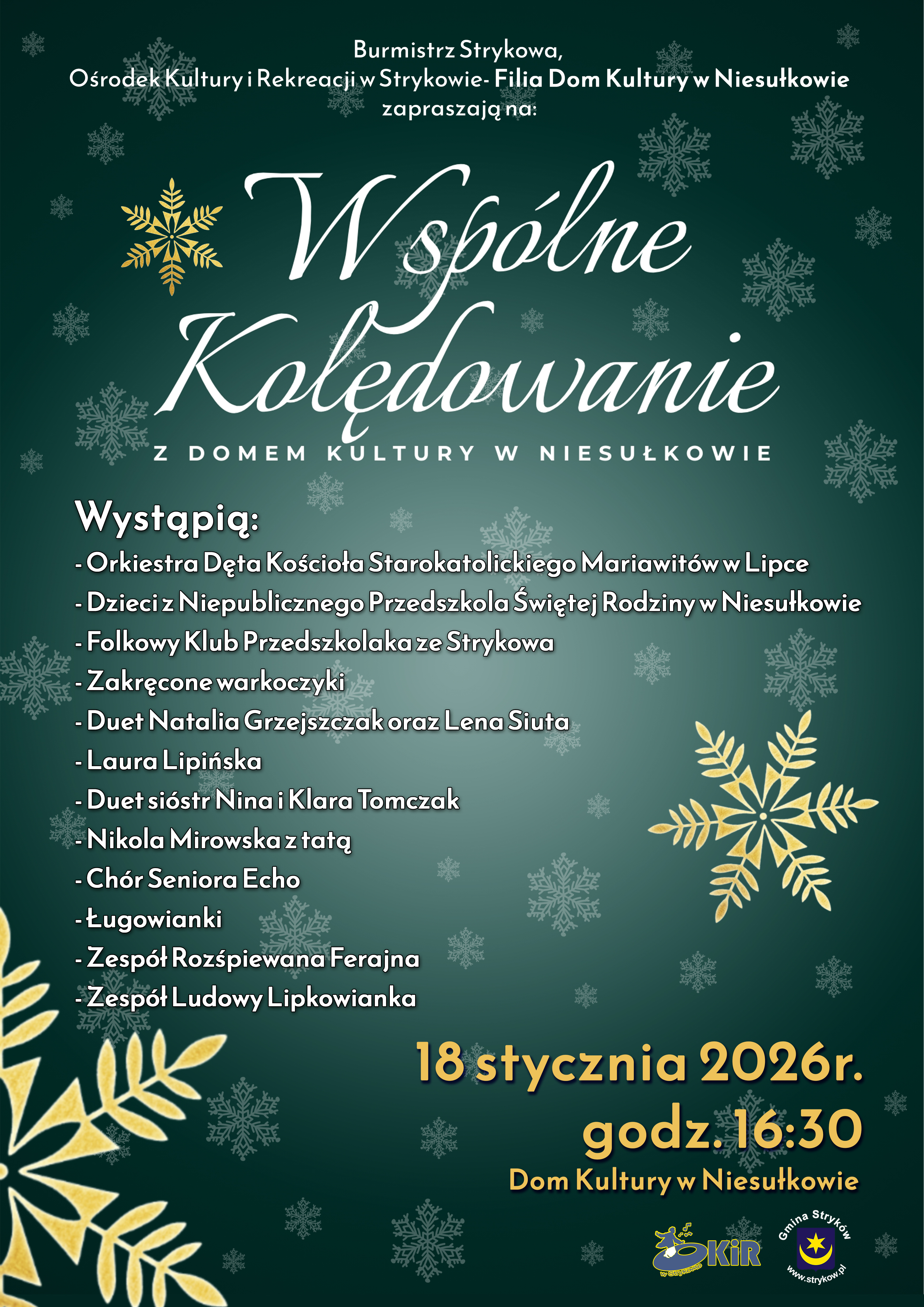 Wspólne Kolędowanie z Domem Kultury w Niesułkowie 2026