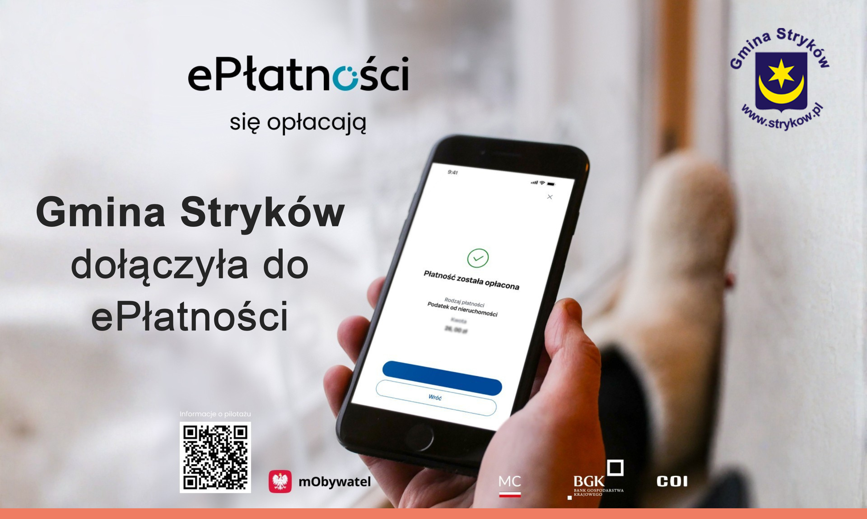 Gmina Stryków w systemie ePłatności