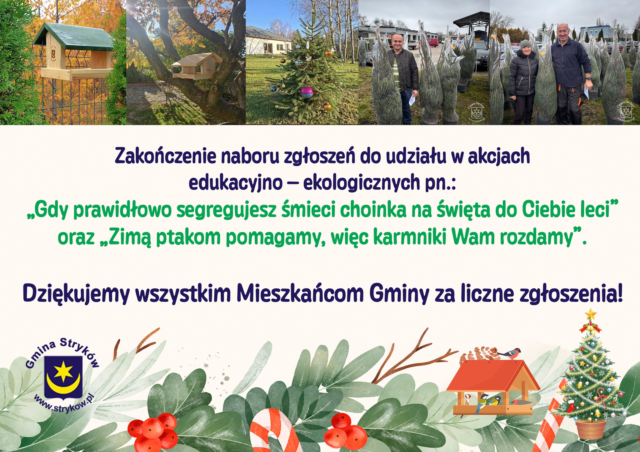 Karmniki i choinki rozdane, zapraszamy po kompostowniki