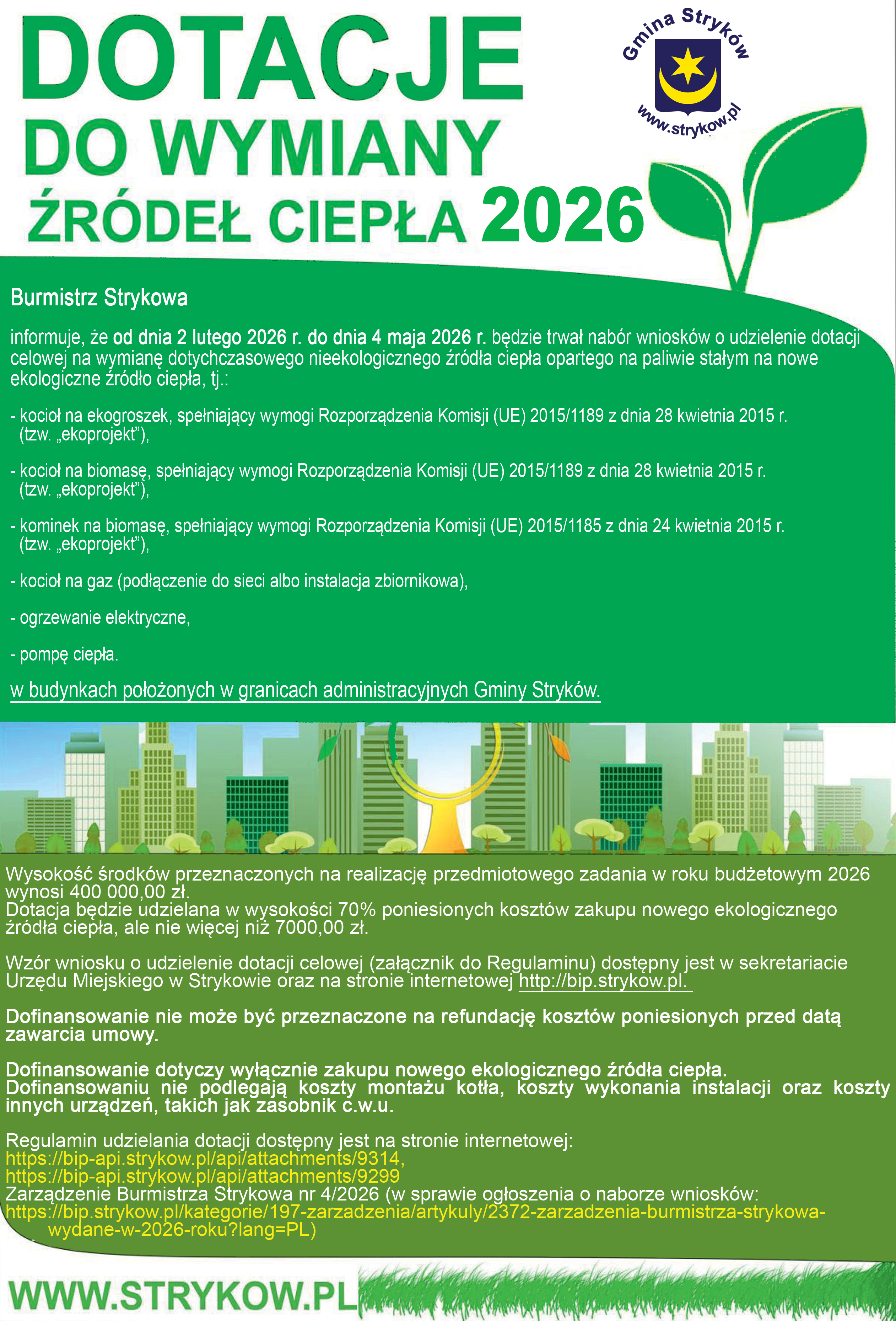 Dotacje na wymianę nieekologicznego źródła ciepła - nabór wniosków