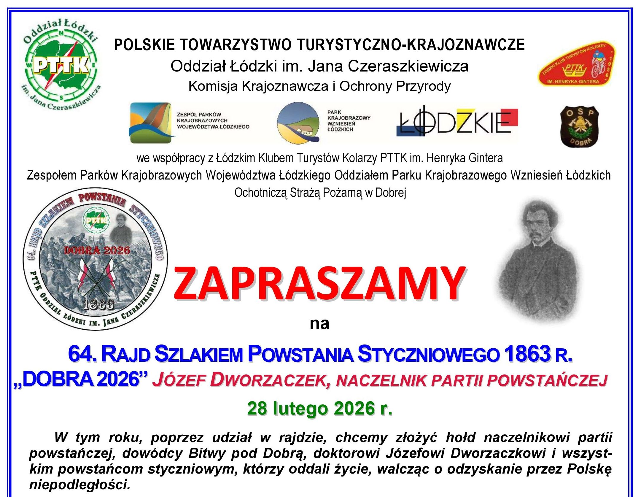  64. Rajd Szlakiem Powstania Styczniowego 1863 r. „Dobra 2026