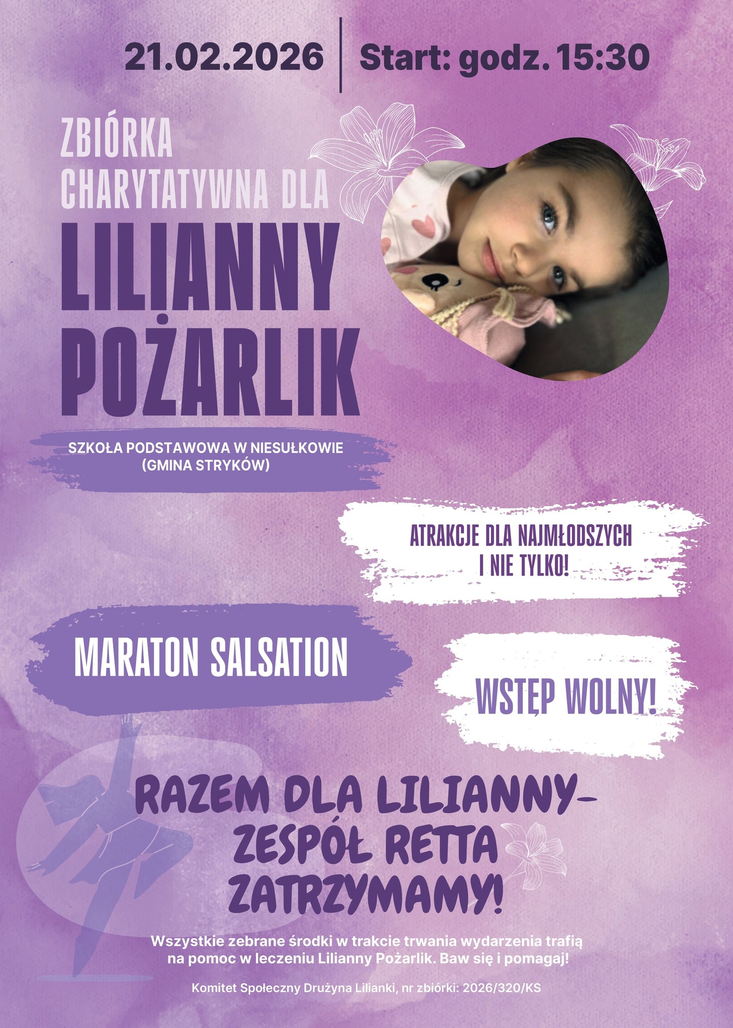 Razem dla Lilianny – Zespół Retta zatrzymamy! SP Niesułków zaprasza