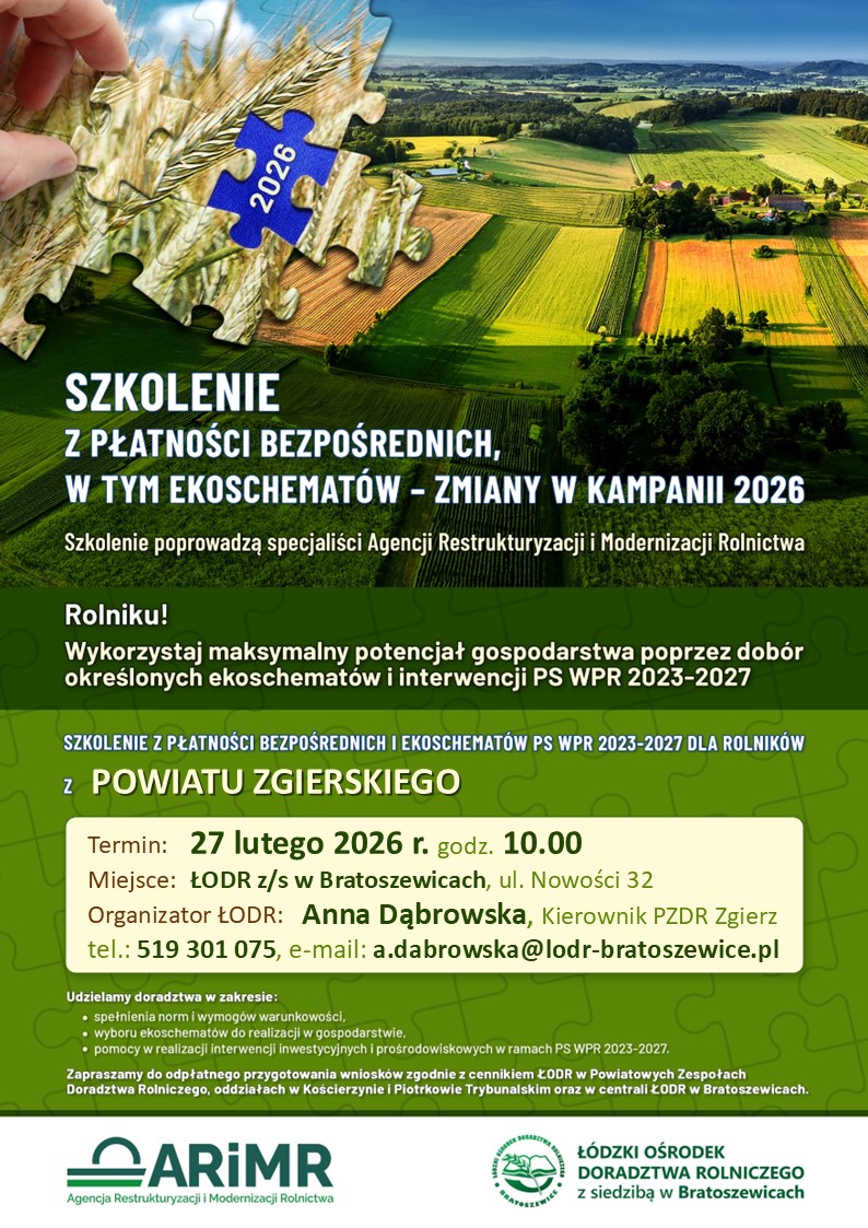 Szkolenie z płatności bezpośrednich dla rolników