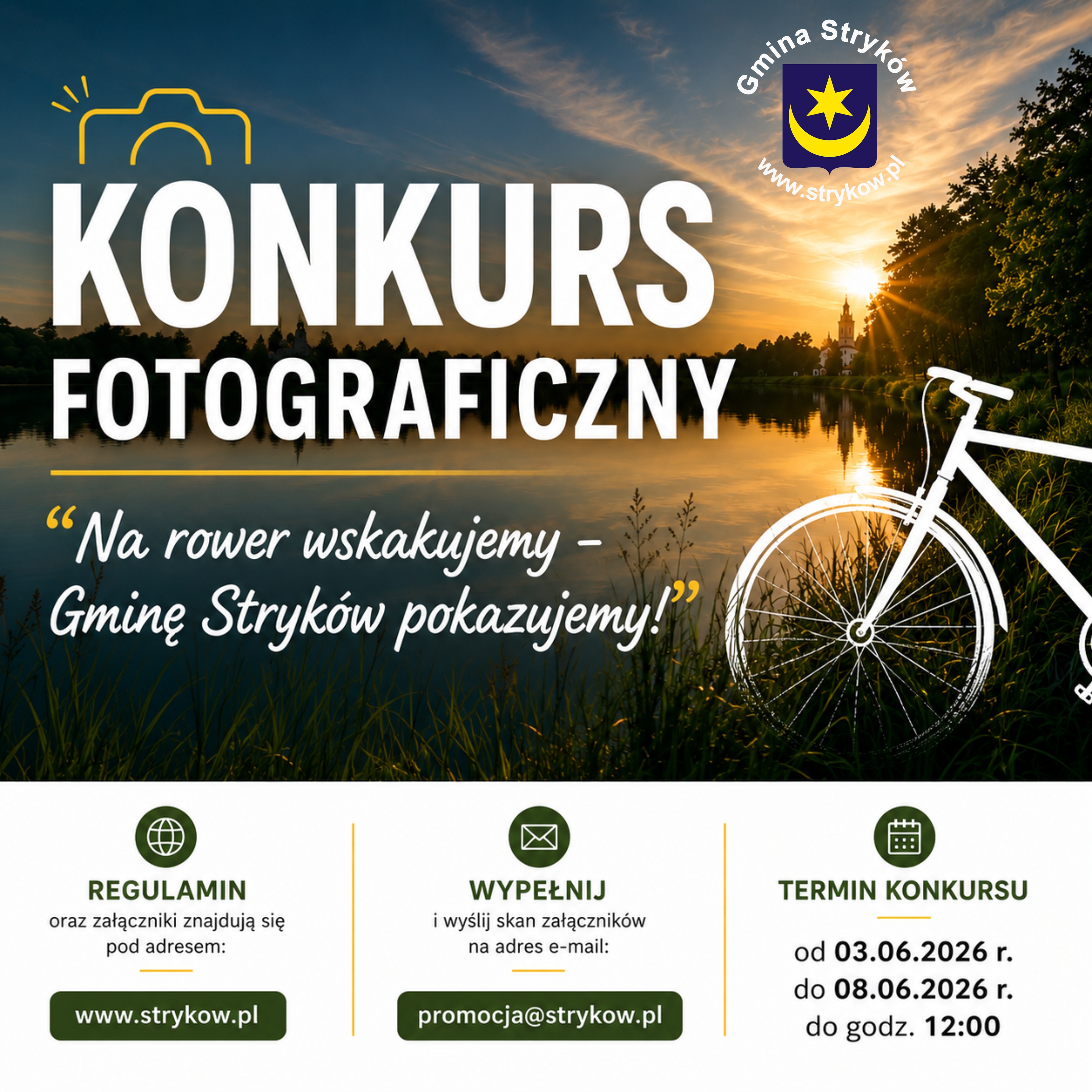 Konkurs fotograficzny konkursie „Na rower wskakujemy - Gminę Stryków pokazujemy!”