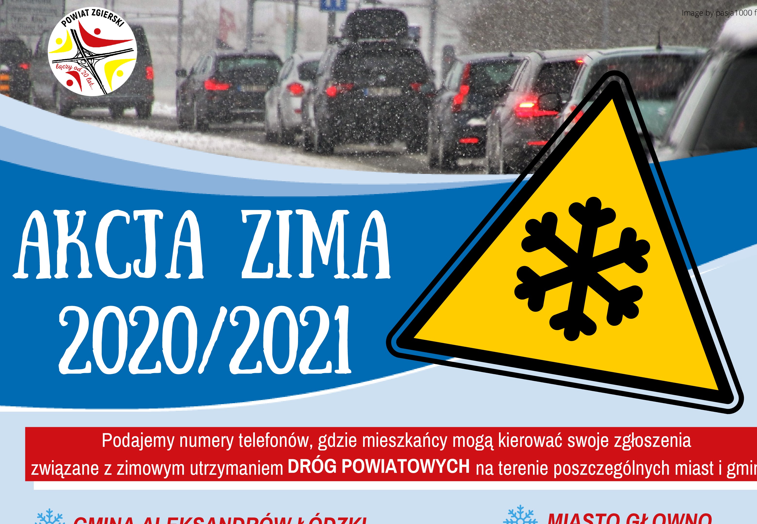 Akcja zima - informacja Powiatowego Centrum Zarządzania Kryzysowego w Zgierzu