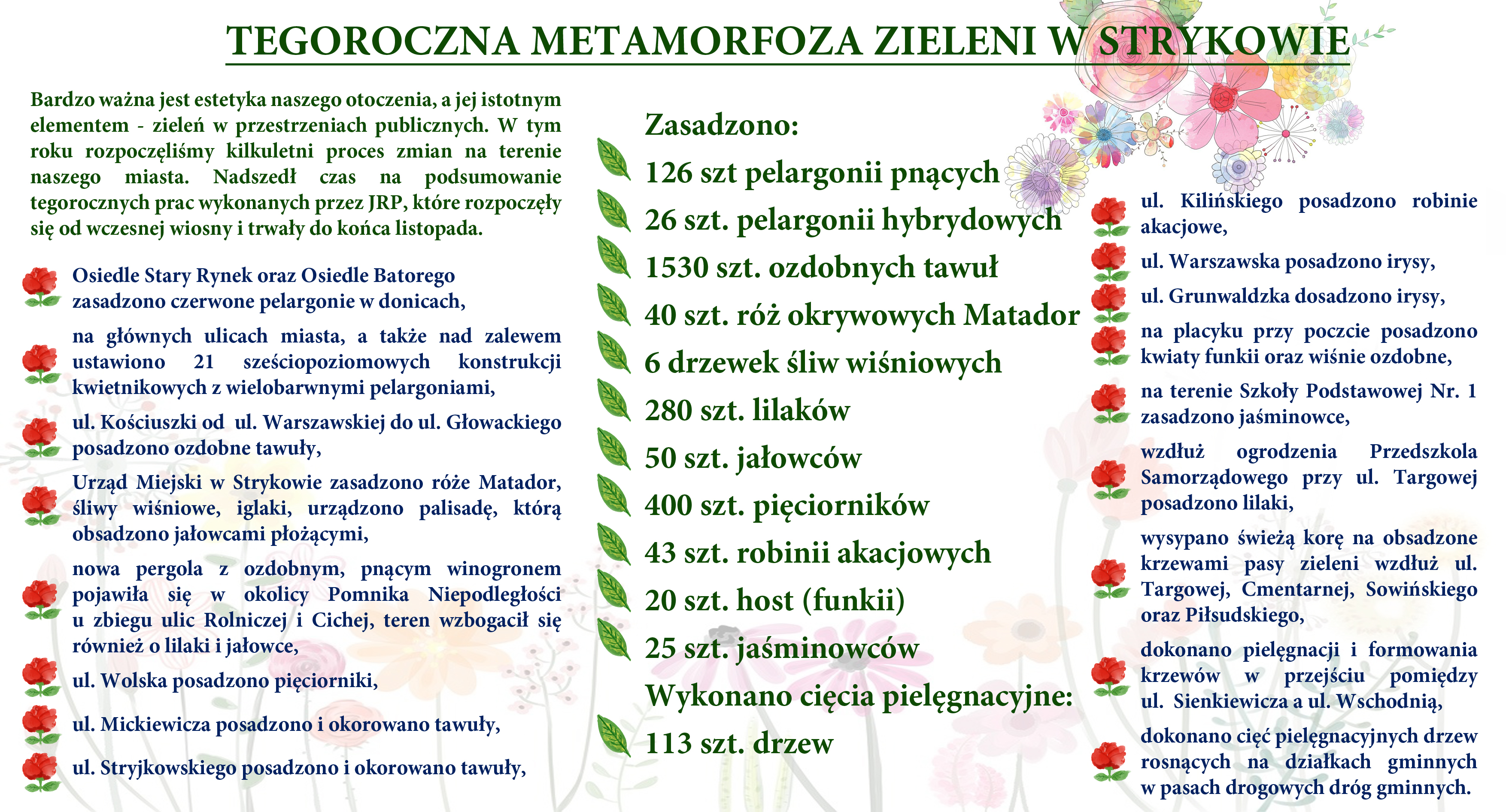 Tegoroczna metamorfoza zieleni w Strykowie