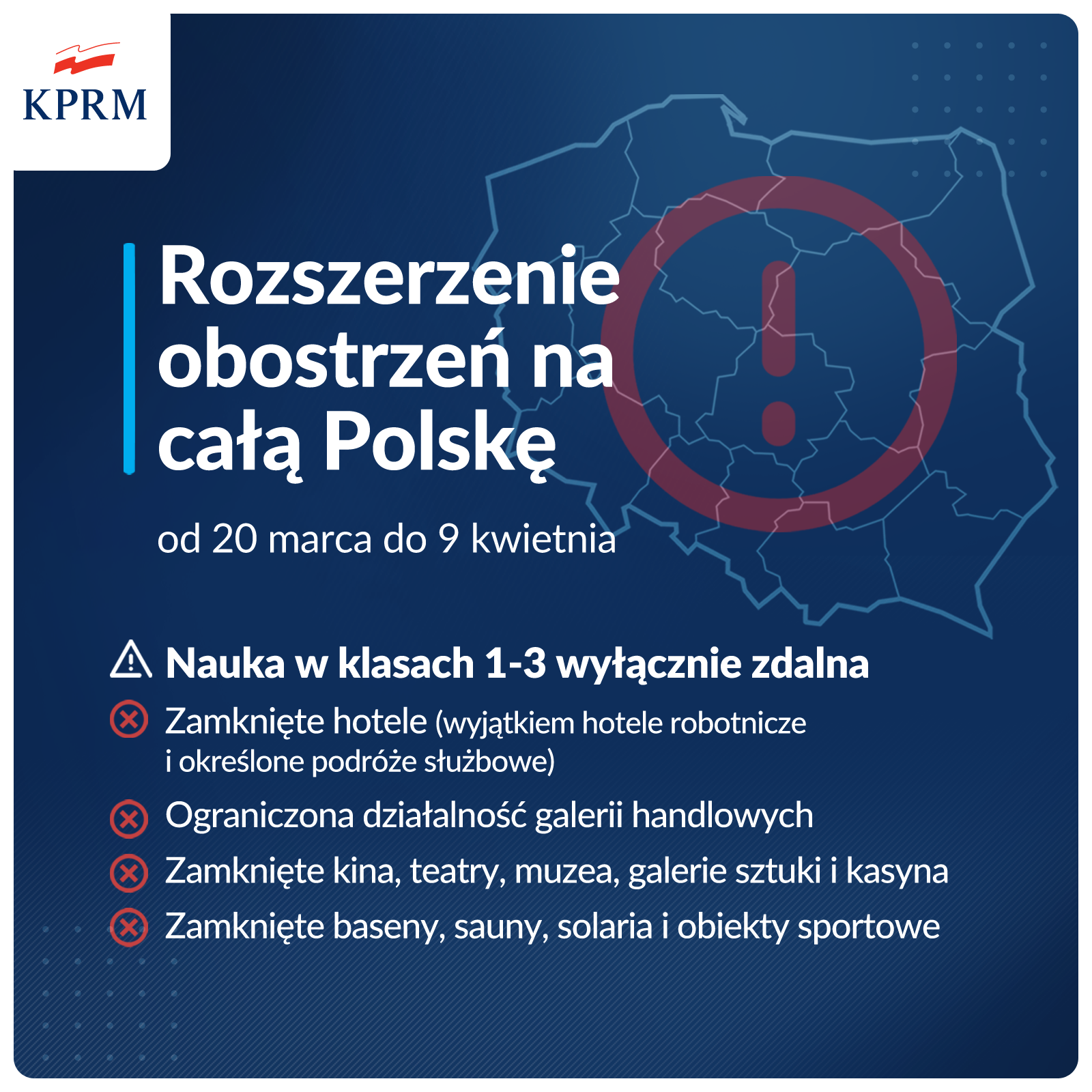 Rozszerzenie obostrzeń na całą Polskę