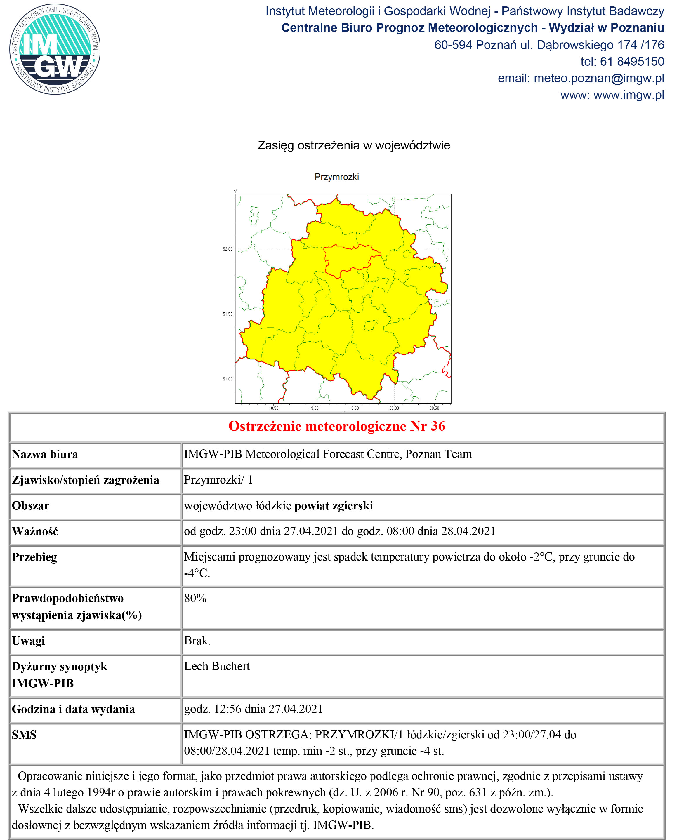 Komunikat meteorologiczny