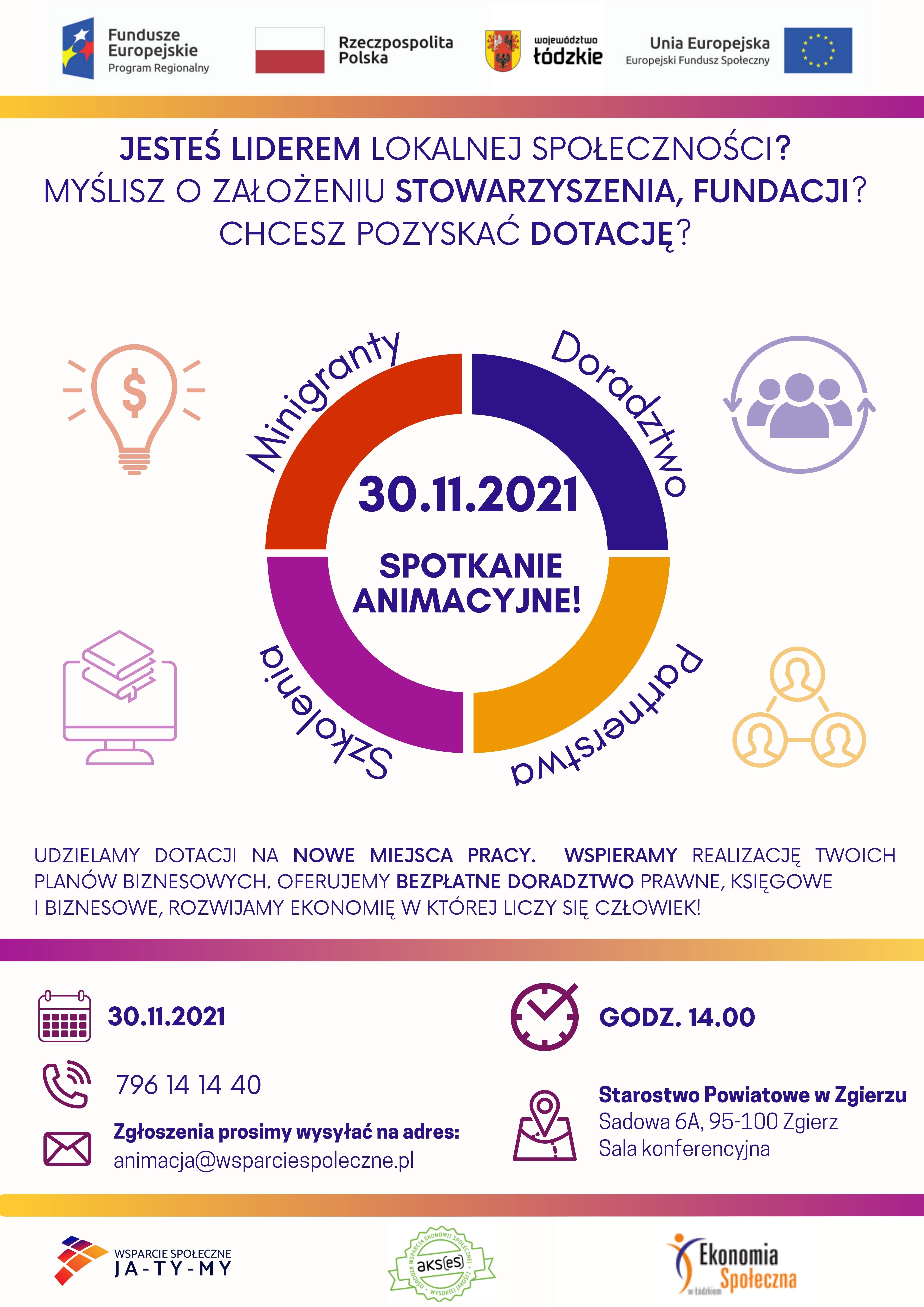 Spotkanie informacyjne dla liderów społecznych, organizacji pozarządowych i przedsiębiorstw społecznych