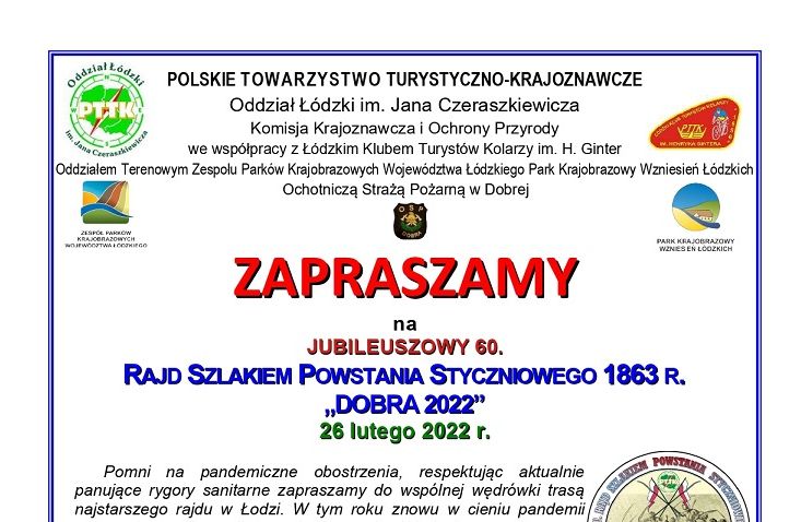  60. Jubileuszowy Rajd Szlakiem Powstania Styczniowego 1863 r. „Dobra 2022”