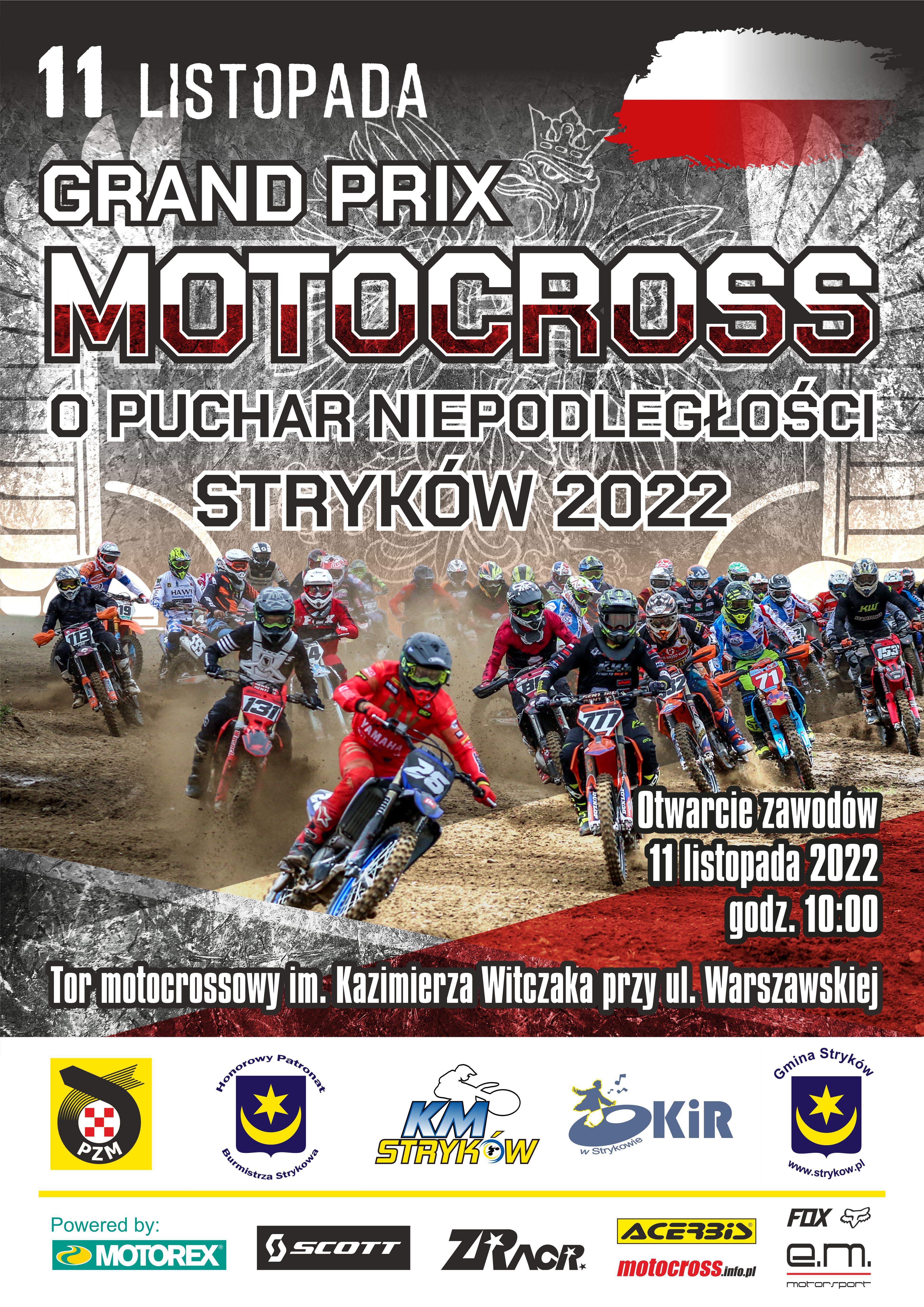 Motocrossowe Grand Prix o Puchar Niepodległości w Strykowie - zapraszamy