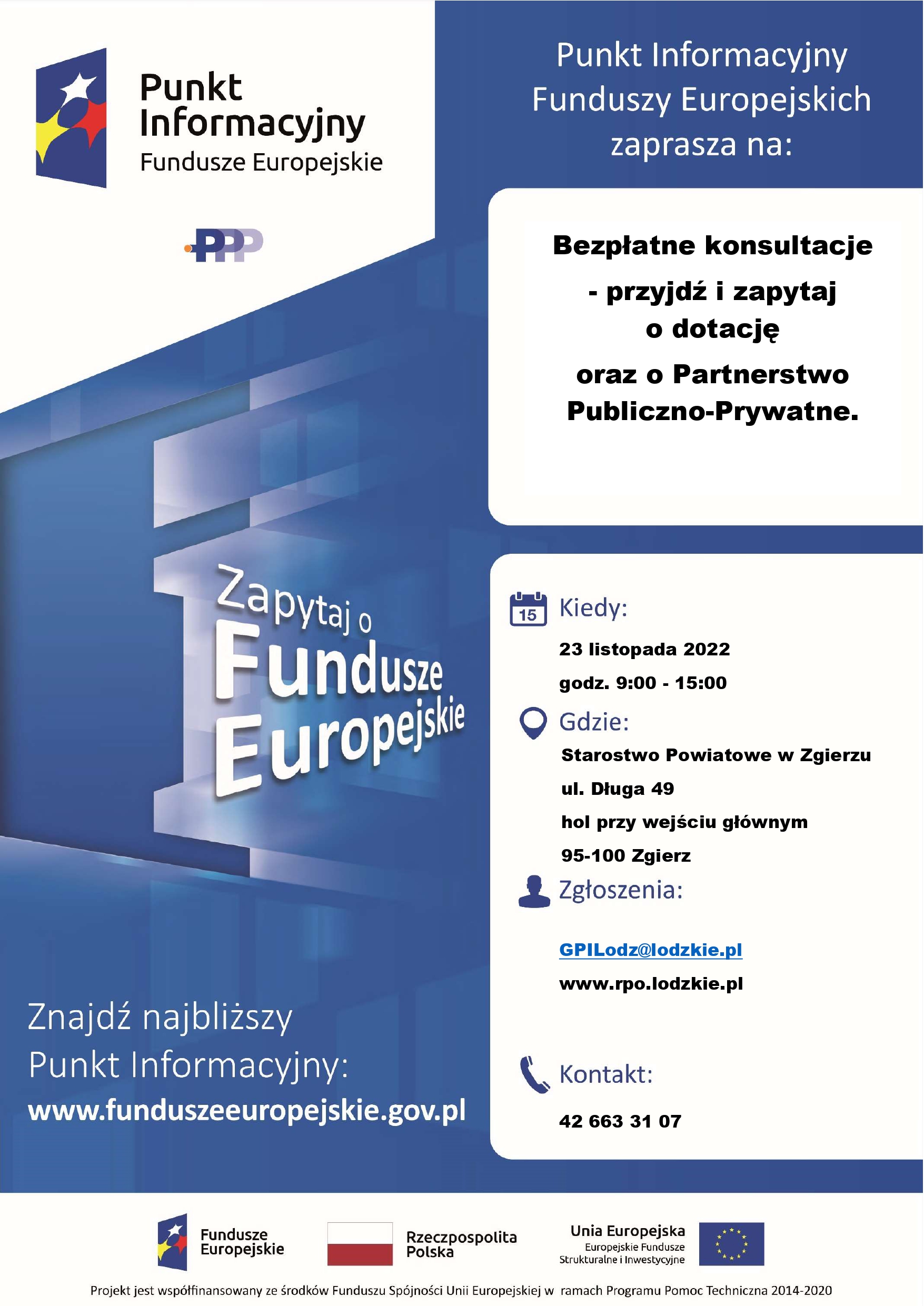 Mobilny Punkt Informacyjny na temat Funduszy Europejskich i Partnerstwa Publiczno-Prywatnego