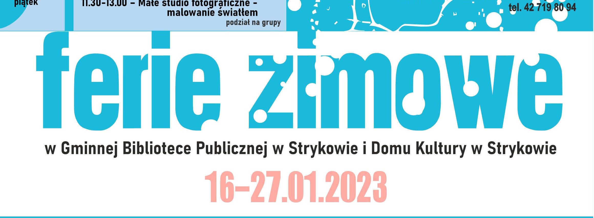 Ferie z Domem Kultury i Gminna Biblioteką Publiczną