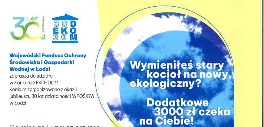 Konkurs EKO-DOM z okazji 30 lat działalności WFOŚiGW