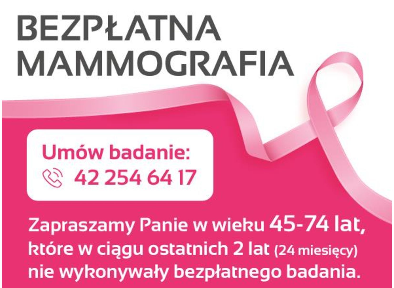 Bezpłatne badania mammograficzne